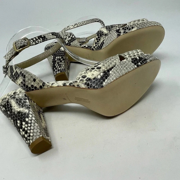 Hobbs London Snake Leather Vivienne Heeled Sandals Size 37 / US 6 - Picture 11 of 12